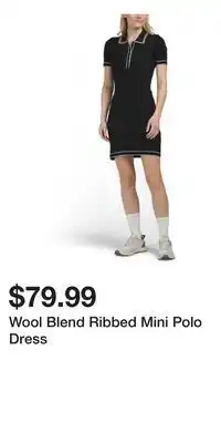 TJ Maxx Wool Blend Ribbed Mini Polo Dress offer
