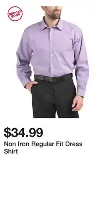 TJ Maxx Non Iron Regular Fit Dress Shirt offer