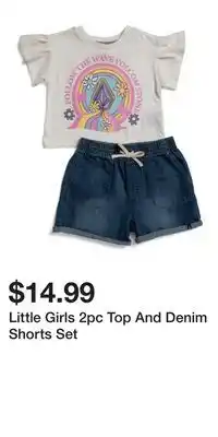 TJ Maxx Little Girls 2pc Top And Denim Shorts Set offer