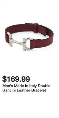 TJ Maxx Men's Made In Italy Double Gancini Leather Bracelet offer