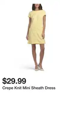 TJ Maxx Crepe Knit Mini Sheath Dress offer