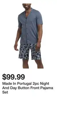 TJ Maxx Made In Portugal 2pc Night And Day Button Front Pajama Set offer