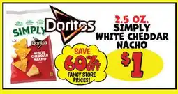 Ollie's DORITOS 2.5 OZ. SIMPLY WHITE CHEDDAR NACHO offer