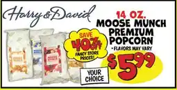 Ollie's HARRY DAVID 14 OZ. MOOSE MUNCH PREMIUM POPCORN offer