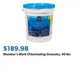 Sam's Club Member's Mark Chlorinating Granules, 40 lbs offer