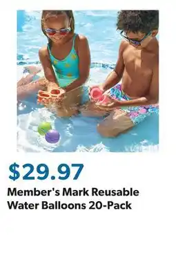 Sam's Club Member's Mark Reusable Water Balloons 20-Pack offer