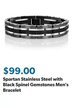 Sam's Club Spartan Stainless Steel with Black Spinel Gemstones Men's Bracelet offer