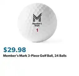 Sam's Club Member's Mark 3-Piece Golf Ball, 24 Balls offer