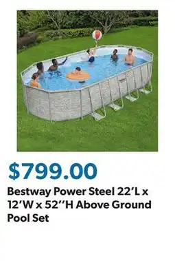 Sam's Club Bestway Power Steel 22'L x 12'W x 52''H Above Ground Pool Set offer