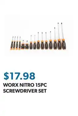 Sam's Club WORX NITRO 15PC SCREWDRIVER SET offer