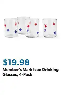 Sam's Club Member's Mark Icon Drinking Glasses, 4-Pack offer