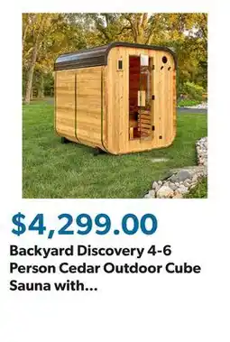 Sam's Club Backyard Discovery 4-6 Person Cedar Outdoor Cube Sauna with Electric Heater & Glass Door offer