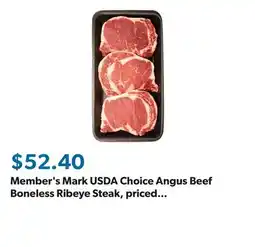 Sam's Club Member's Mark USDA Choice Angus Beef Boneless Ribeye Steak, priced per pound offer