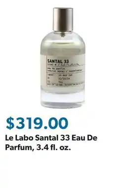 Sam's Club Le Labo Santal 33 Eau De Parfum, 3.4 fl. oz offer