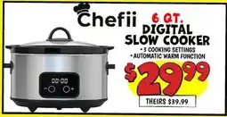 Ollie's Chefii 6 QT. DIGITAL SLOW COOKER offer