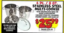 Ollie's 4 PC. / 8 QT. STAINLESS STEEL MULTI-COOKER offer