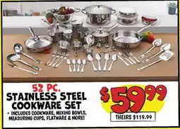 Ollie's 52 PC. STAINLESS STEEL COOKWARE SET offer