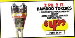 Ollie's 2 PK. 2 FT. BAMBOO TORCHES offer