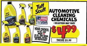 Ollie's Tuff Stuff AUTOMOTIVE CLEANING CHEMICALS offer