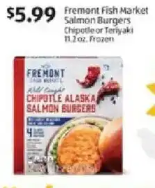 Aldi Fremont Fish Market Salmon Burgers Chipotle or Teriyaki offer