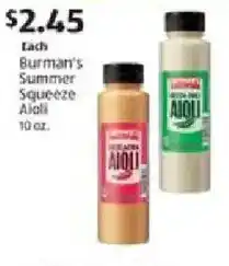 Aldi Burman's Summer Squeeze Season's Choice offer