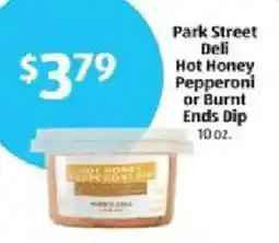 Aldi Park Street Deli Hot Honey Pepperoni or Burnt Ends Dip offer