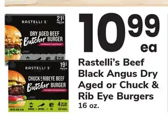 ACME Rastelli's Beef Black Angus Dry Aged or Chuck & Rib Eye Burgers offer