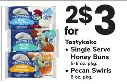 ACME Tastykake Single Serve Honey Buns 5-6 oz. pkg. Pecan Swirls 6 oz. pkg offer