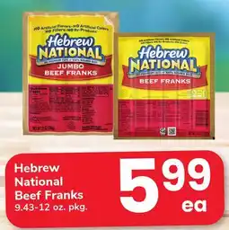 ACME Hebrew National Beef Franks offer