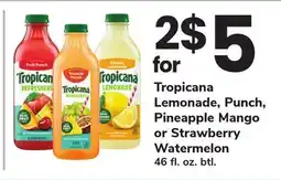 ACME Tropicana Lemonade, Punch, Pineapple Mango or Strawberry Watermelon offer