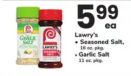 ACME Lawry's Seasoned Salt, 16 oz. pkg. Garlic Salt 11 oz. pkg offer