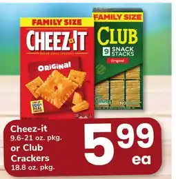 ACME Cheez-it 9.6-21 oz. pkg. or Club Crackers 18.8 oz. pkg offer