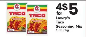 ACME Lawry's Taco Seasoning Mix offer