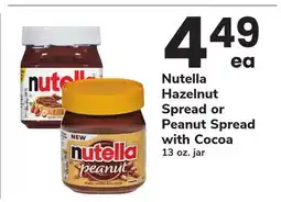 ACME Nutella Hazelnut Spread or Peanut Spread with Cocoa offer