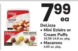 ACME DeLizza Mini Eclairs or Cream Puffs 10.58-14.8 oz. pkg., Macarons 4.65 oz. pkg offer