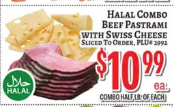 Trade Fair Supermarket HALAL COMBO BEEF PASTRAMI WITH SWISS CHEESE offer
