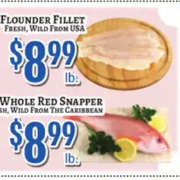 Trade Fair Supermarket FLounder Fillet, Whole Red Snapper offer