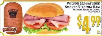 Trade Fair Supermarket WILSON 95% FAT FREE SMOKED VIRGINIA HAM offer