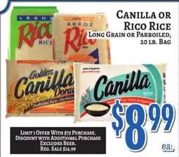 Trade Fair Supermarket CANILLA OR RICO RICE offer