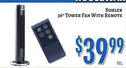 Trade Fair Supermarket SOHLER 36 Tower Fan With Remote offer