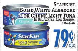 Trade Fair Supermarket STARKIST SOLID WHITE ALBACORE OR CHUNK LIGHT TUNA offer