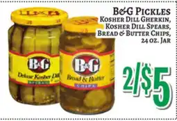 Trade Fair Supermarket B&G PICKLES Kosher Dill Gherkin, Kosher Dill Spears, Bread & Butter CHIPS offer