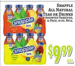Trade Fair Supermarket SNAPPLE ALL NATURAL TEAS OR DRINKS offer