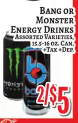 Trade Fair Supermarket Bang Or Monster Energy Drinks offer