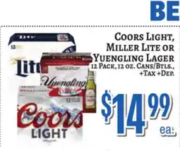 Trade Fair Supermarket Coors Light, Miller Lite Or Yuengling Lager offer