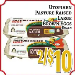 Trade Fair Supermarket Utopihen Pasture Raised Large Brown Eggs offer
