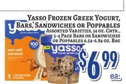 Trade Fair Supermarket Yasso Frozen Greek Yogurt, Bars, Sandwiches Or Poppables offer