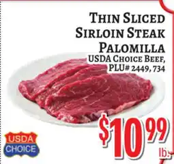 Trade Fair Supermarket THIN SLICED SIRLOIN STEAK PALOMILLA offer