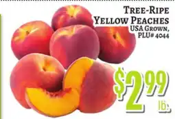 Trade Fair Supermarket TREE-RIPED YELLOW PEACHES offer