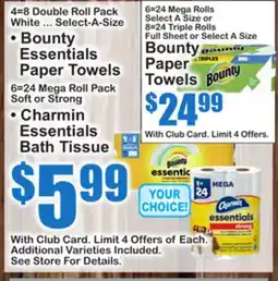 SuperFresh • Bounty Essentials Paper Towels • Charmin Essentials Bath Tissue offer